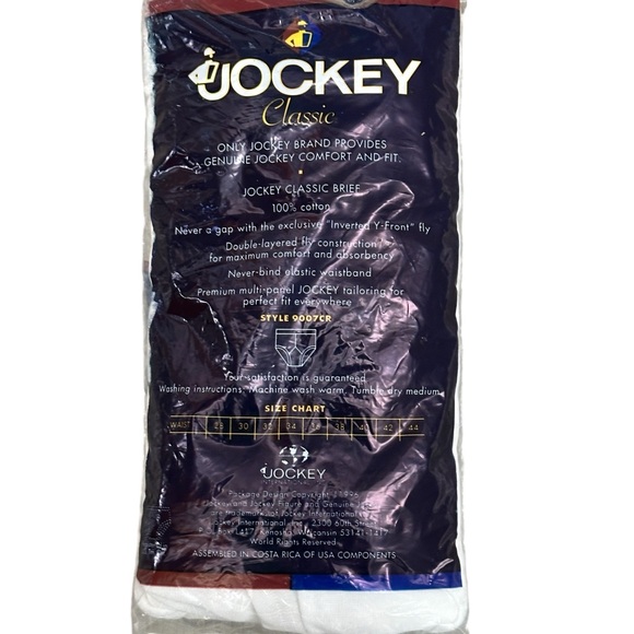 Men’s 3 Pkg Vintage Jockey 38 Brief White 1996 Y Front Fly Style 9007CR Cotton - Picture 2 of 6